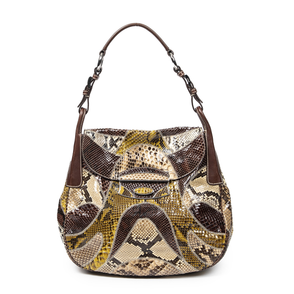 Prada | Bags | Prada Python Embossed Flap Hobo | Poshmark